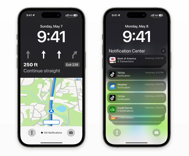 北湖苹果维修服务分享iOS17锁屏地图导航半屏显示长什么样 